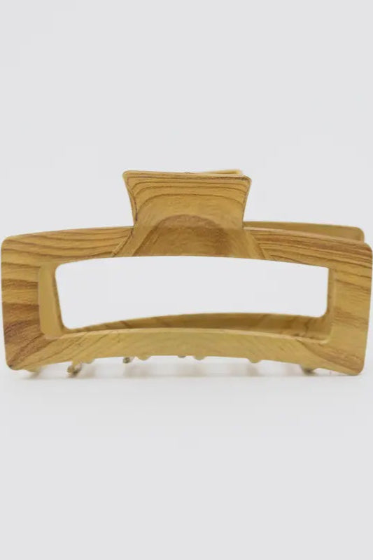 Retro Wood Print Metal Hair  Clip