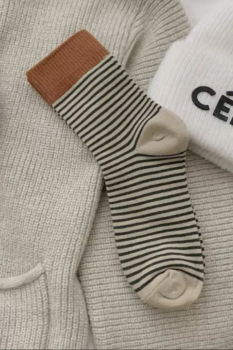 Striped Mid-Calf Socks