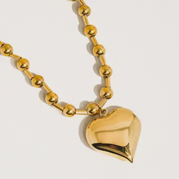 Paris 18K Gold Large Heart Chain Necklace