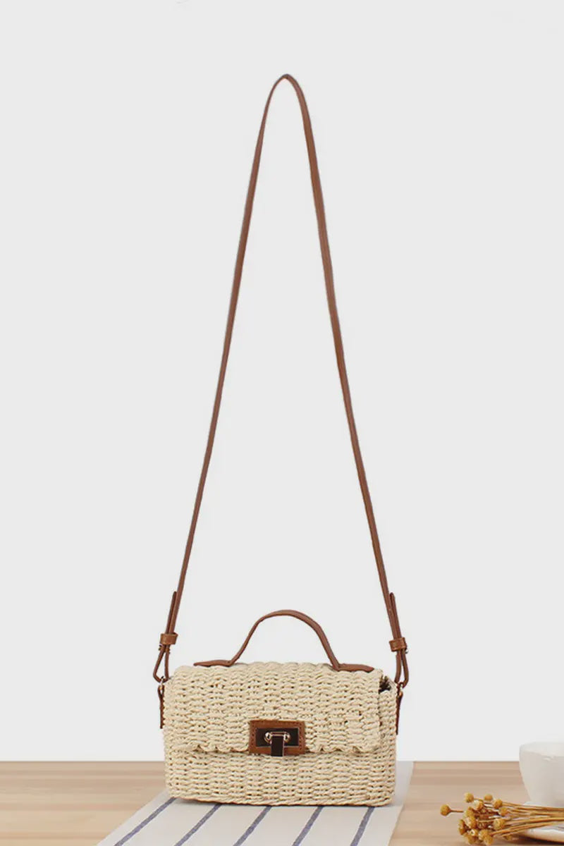 Top Handle Straw Mini Tote
