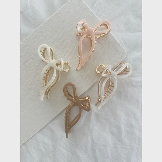 Pastel & Metallic Ribbon Hair Claws