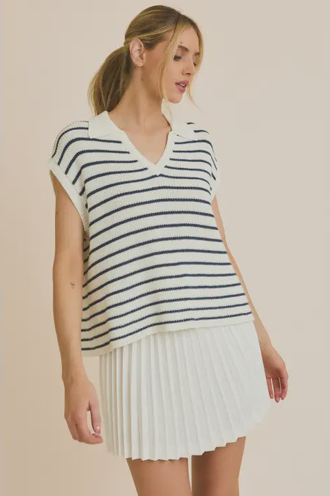 Lyra Striped Sweater Polo