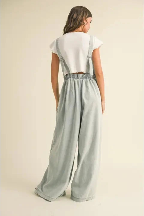 Sofia Wide Leg Denim Jumpsuit