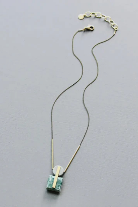 Vintage Glass Jasper Necklace