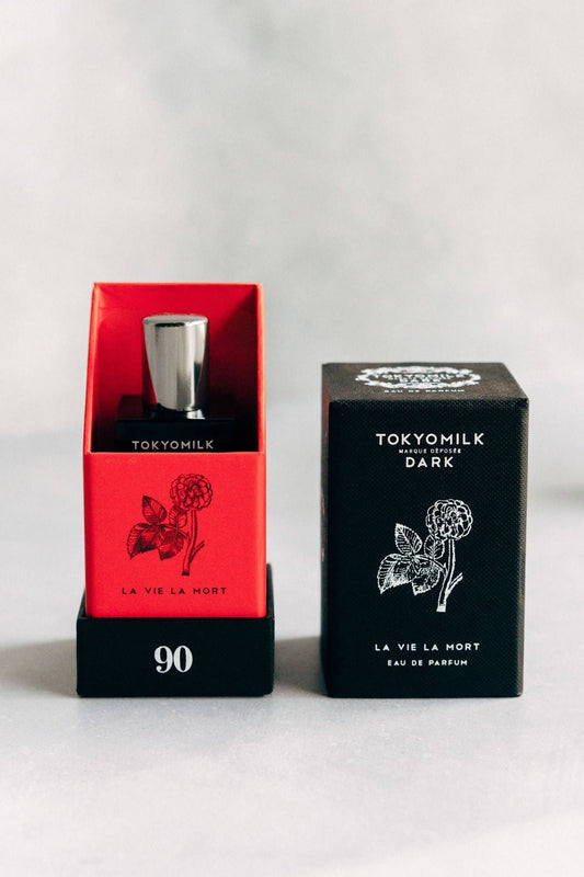 TOKYOMILK perfume bottle and packaging on a light gray background
