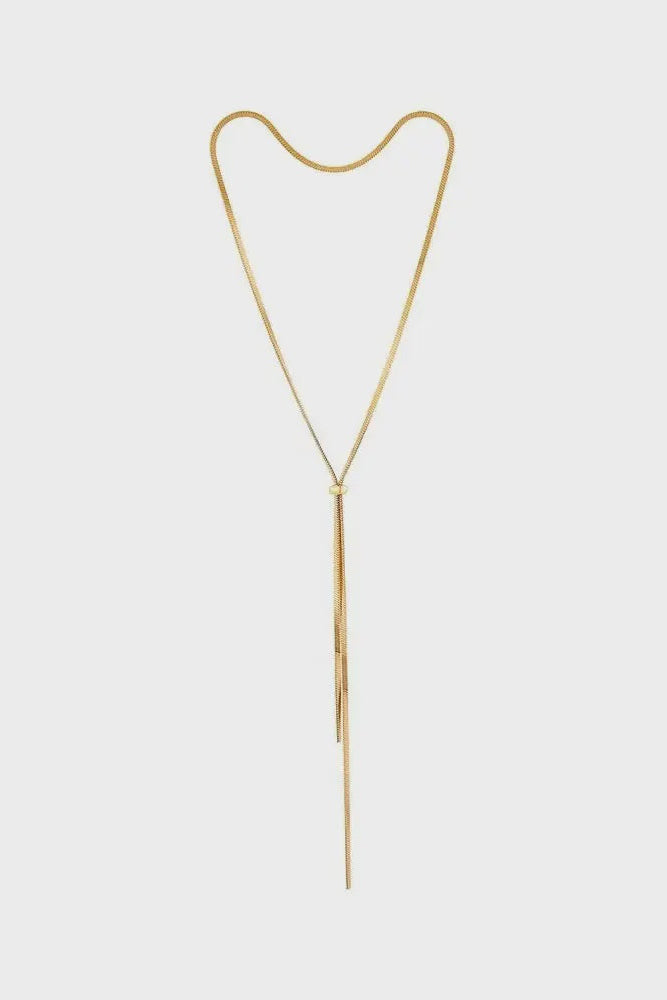 Gold Lariat style necklace