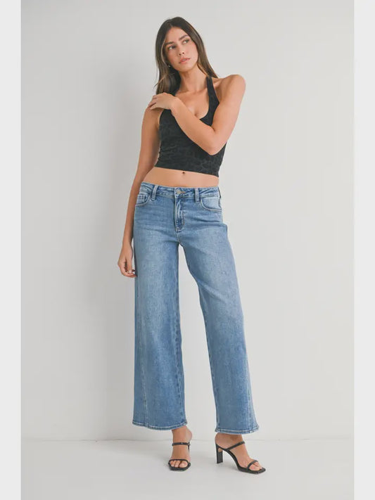 Seamed Wide Leg Jeans