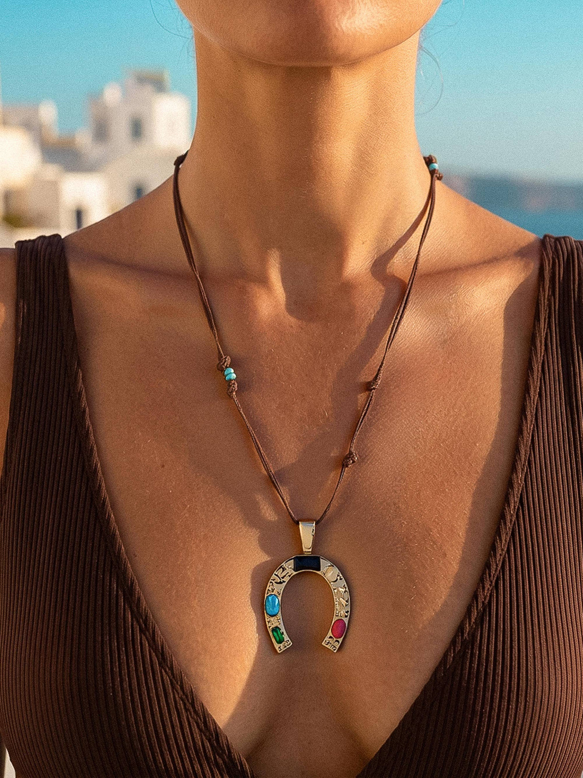 Maribel Western Large Horseshoe Necklace
