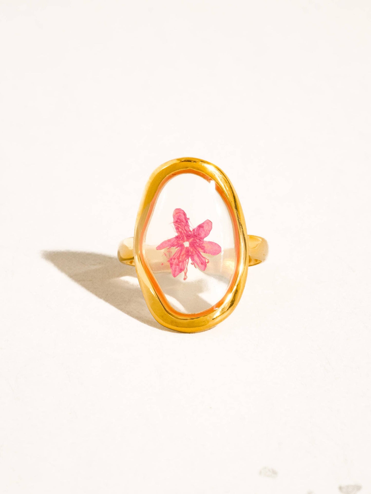 Flint Pink Floral Statement Ring