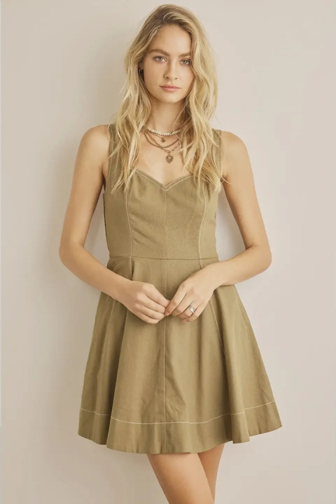 Jade Linen Mini Dress