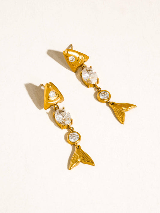 Sandrine Mermaid Tail CZ Earrings