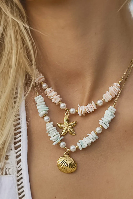 Thelma 18K Gold Non-Tarnish Shell Star Necklace
