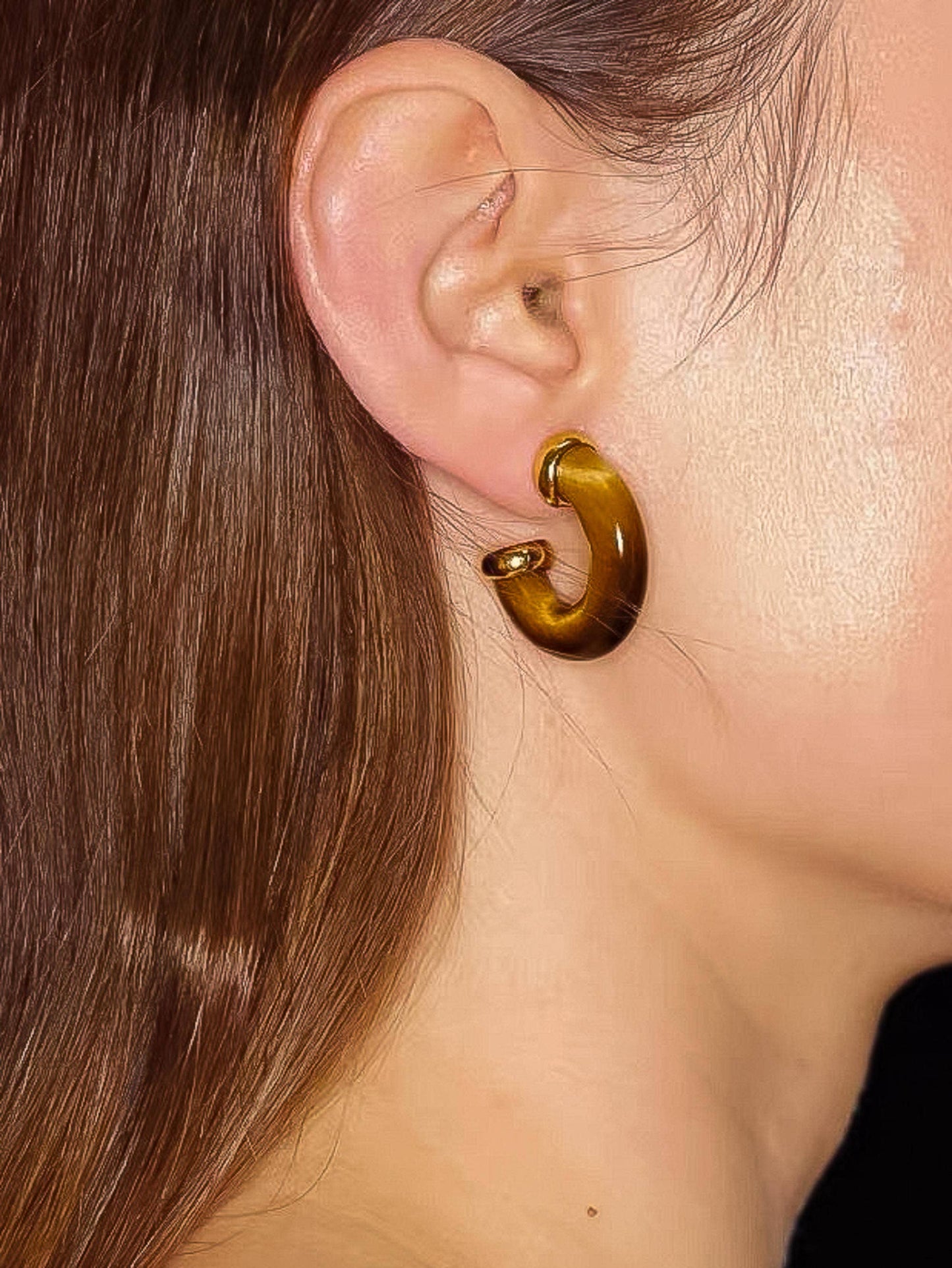 Quinnley Western Natural Stone Hoop Earring