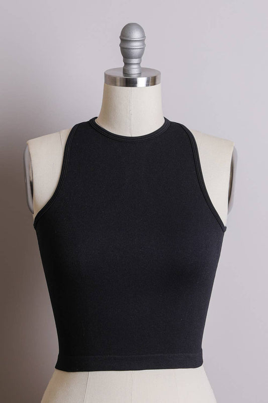 Cropped Brami with High Neckline