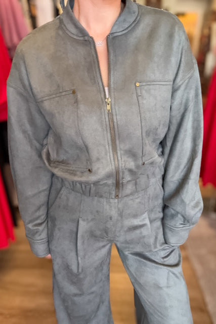 Suede Bomber Jacket