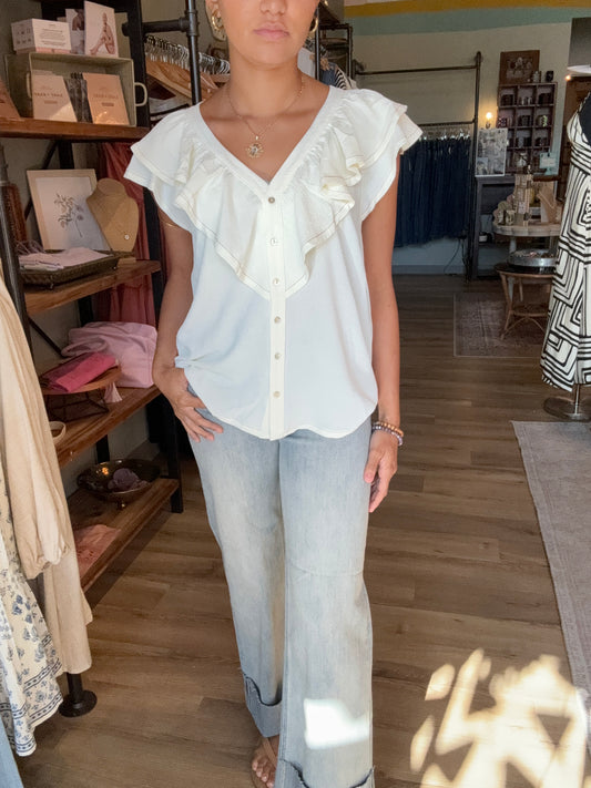 Camila Ruffle Front Blouse
