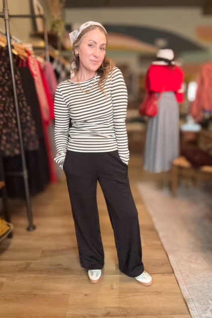Satin Side-Stripe Wide Leg Pants