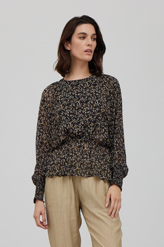 Dolman Sleeve Printed Blouse