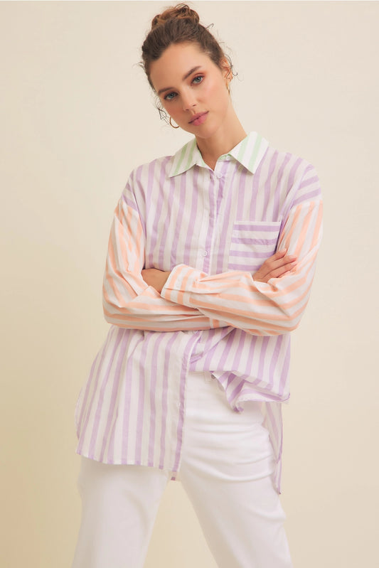 Multi Stripes Button Down