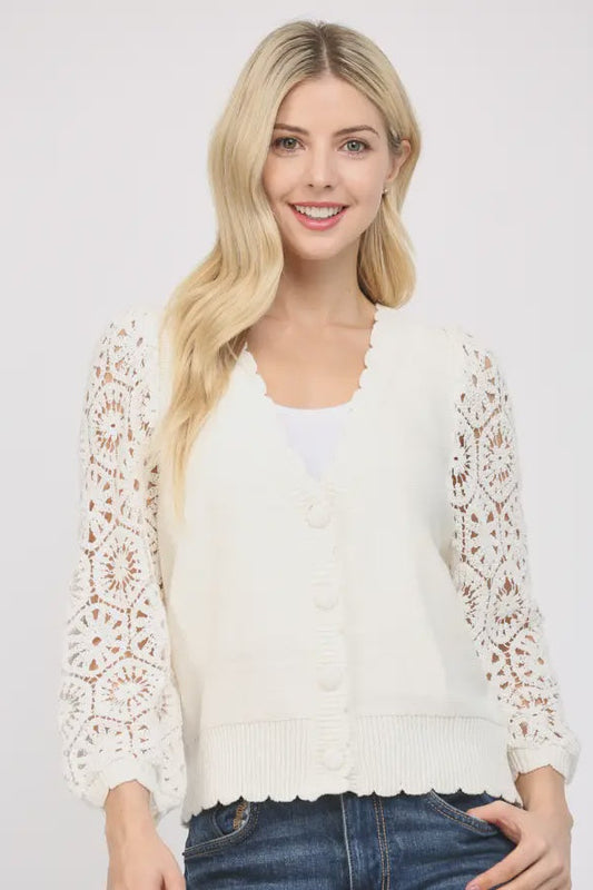 Crochet Bubble Sleeve Cardigan