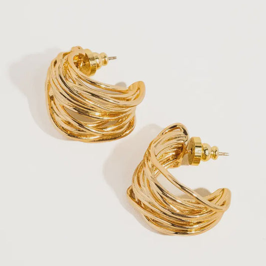 Noemie 18k Gold C Hoop Earring