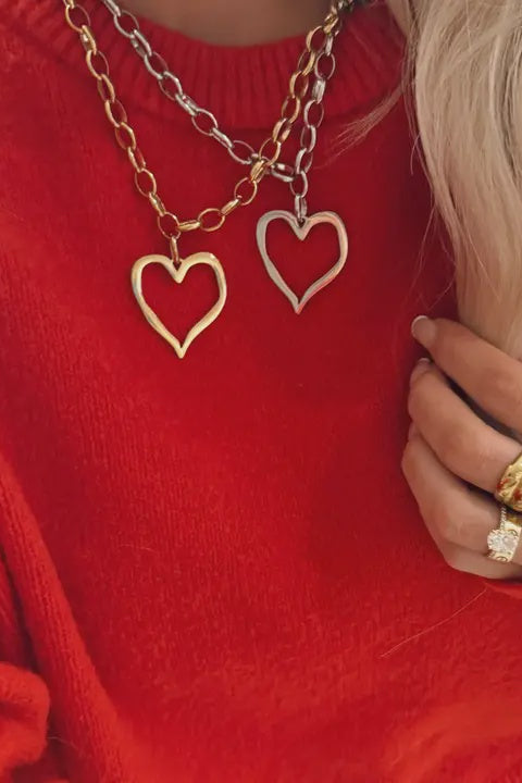 Gold Open Heart Necklace