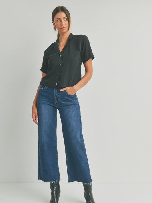 JBD Dark Slim Wide Leg Jean