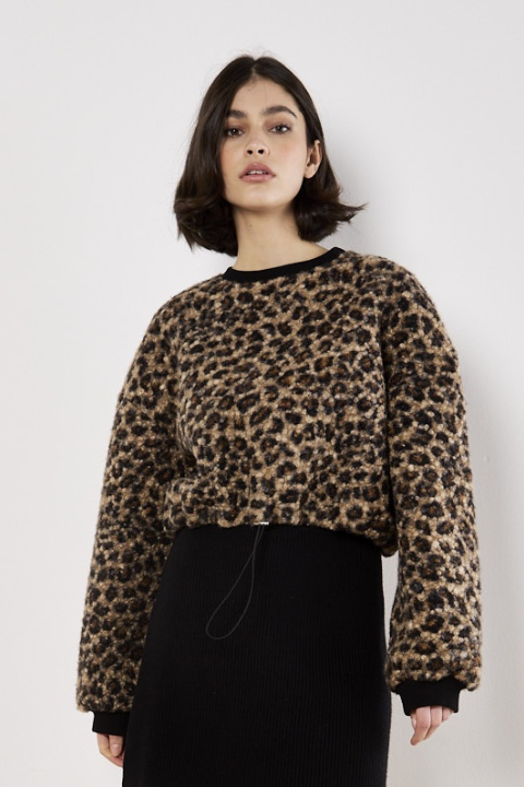 Bouclé Leopard Jumper