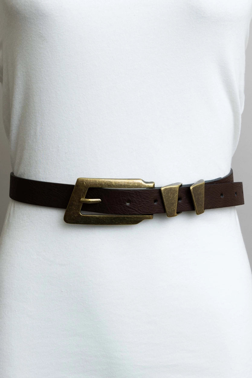 Rectangle Faux Leather Belt