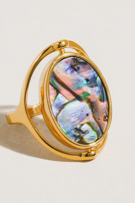 Violette 18K Gold Double-Sided Shell Ring