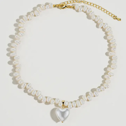 Agape - Natural Pearl Heart Necklace