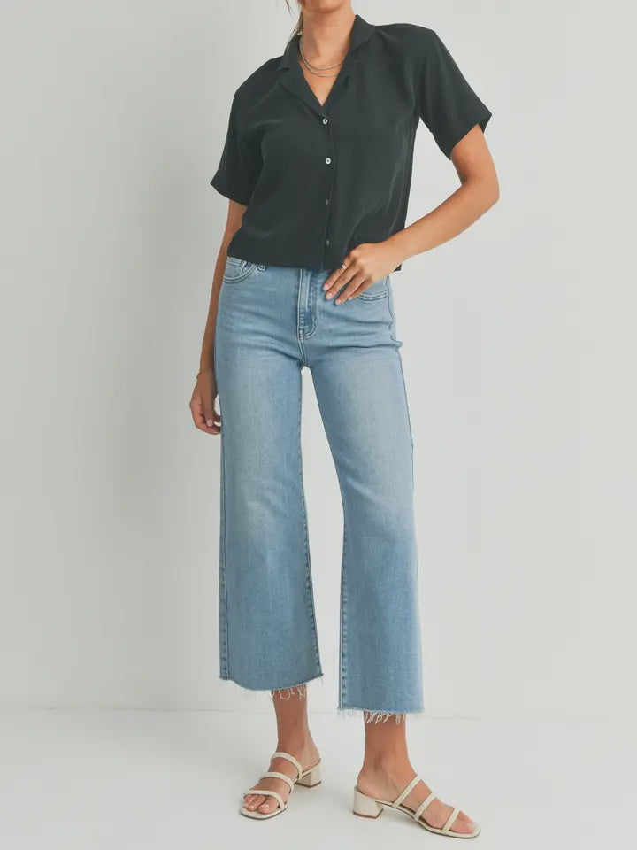 JBD Slim Wide Leg Jean-Med Wash