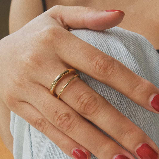 double band gold ring