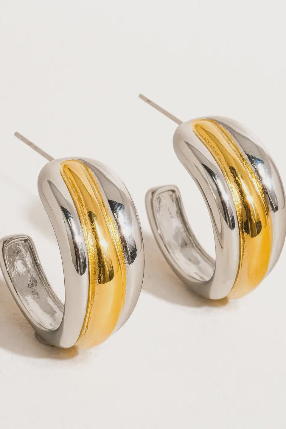 Lazare 18K Non-Tarnish Multi C Hoop Earring