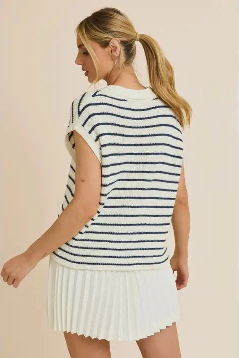 Lyra Striped Sweater Polo