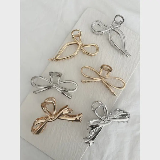 Assorted Metallic Ribbon Hair Claws