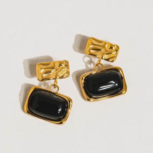 Cuvée 18K Gold Non-Tarnish Square Dangle