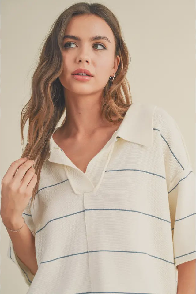 Oversized Knit Striped Top