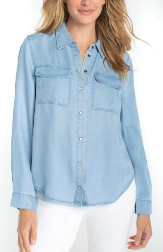 Front Pocket Denim Shirt