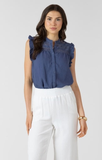 Lace Button Front Blouse