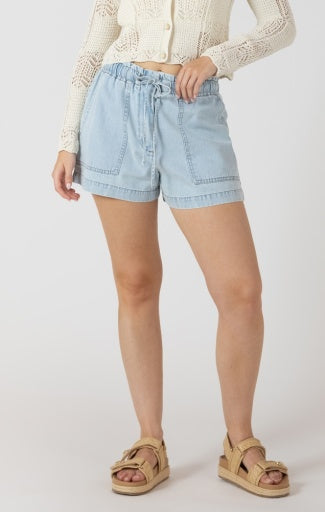 Drawstring Denim Shorts