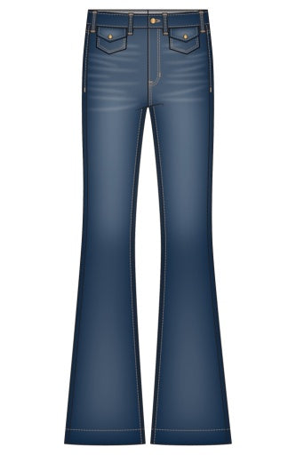 Hannah Mini Patch Pocket Flares