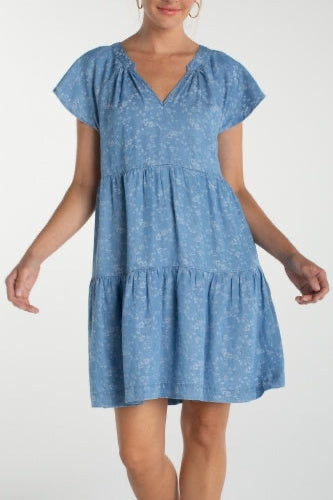 Tiered Flutter Sleeve Mini Dress