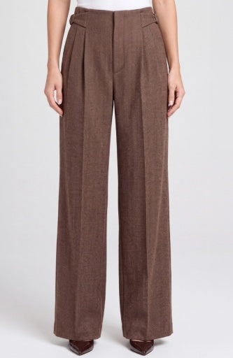 High Rise Pleated Wide Leg Trousers
