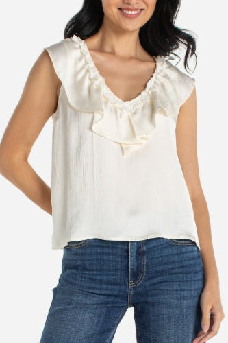 Ruffle Front Sleeveless Top