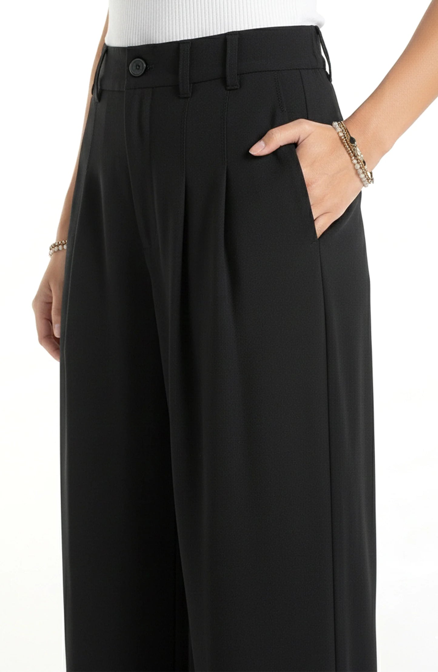 Pleated Wide Leg Trouser