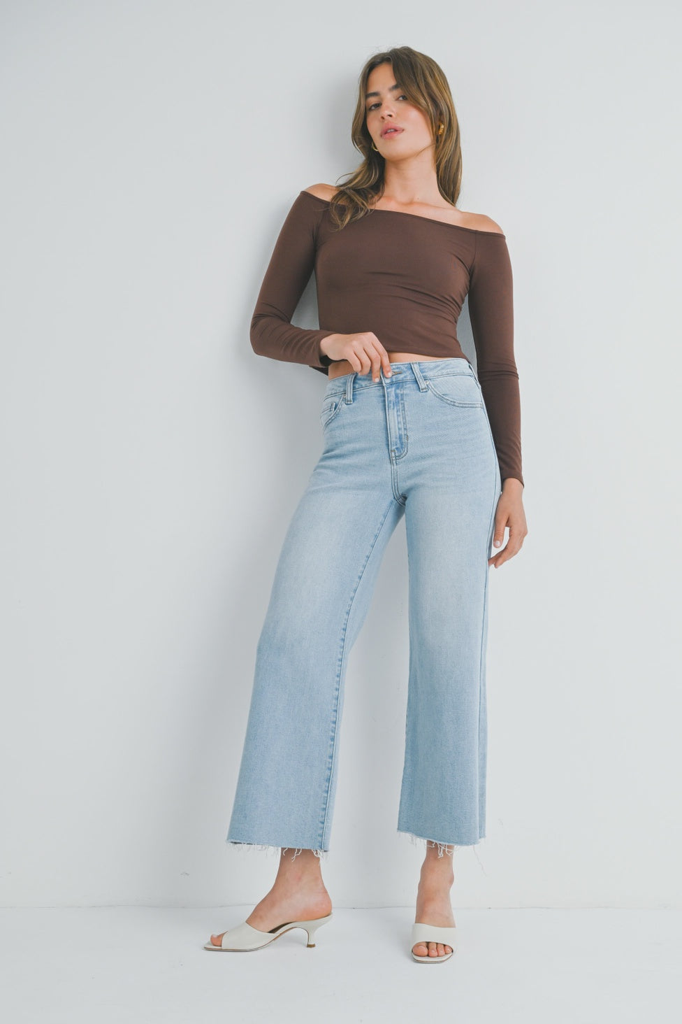 JBD Slim Wide Leg Crop Denim