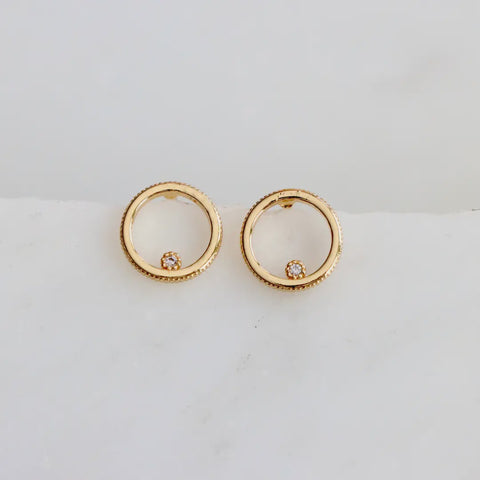 Zircon Circle Earrings