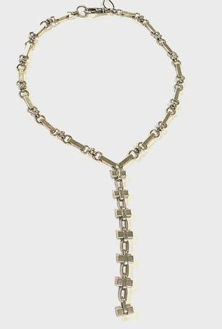 Crush-Antique Silver Y Necklace