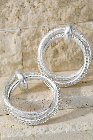 Double Ring Earring-Silver